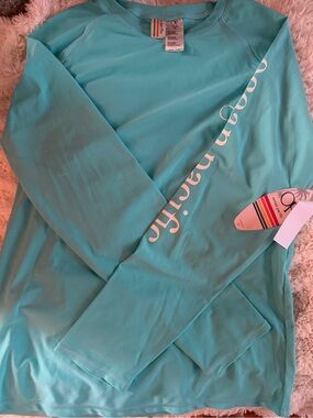 OP Kids Long Sleeve Rash Guard in Aqua Blue